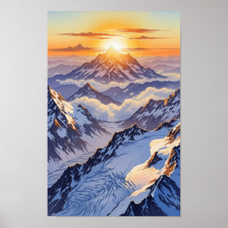 Affiche Œuvre d'art murale. Icebergs