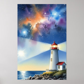 Affiche Œuvre d'art murale. Île du phare