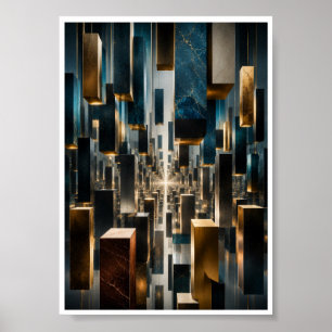 Affiche Œuvre d'art murale infinie de monolithe flottant
