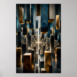 Affiche Œuvre d'art murale infinie de monolithe flottant