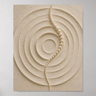 Affiche Œuvre d'art murale japandi minimaliste à cercles a