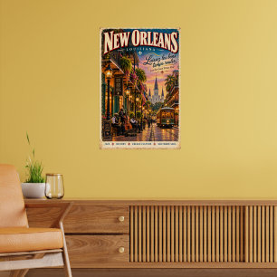 Affiche Œuvre d'art murale jazz de voyage à la Nouvelle-Or