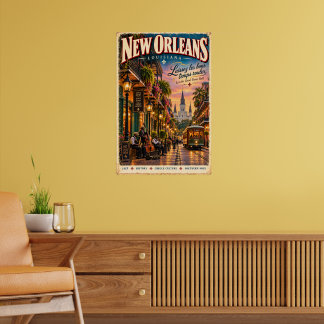 Affiche Œuvre d'art murale jazz de voyage à la Nouvelle-Or