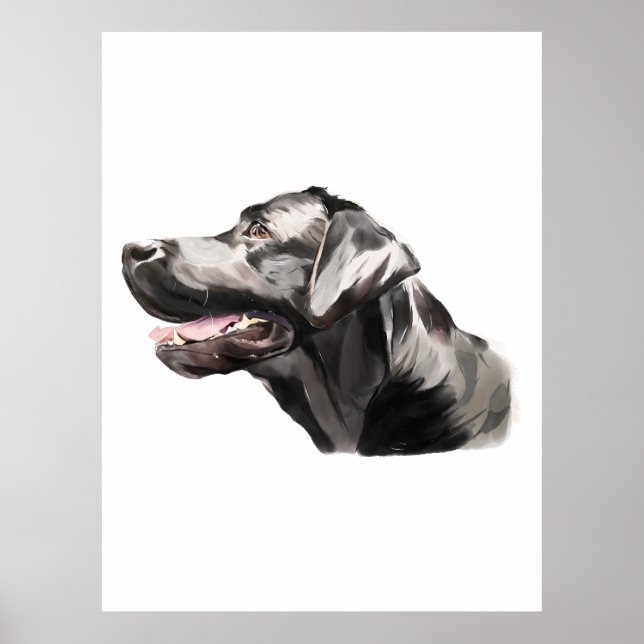 Affiche Œuvre d'art murale Labrador Retriever, Peinture à  (Devant)