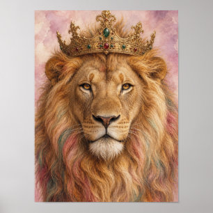 Affiche Œuvre d'art murale Lion — Portrait de roi régulier