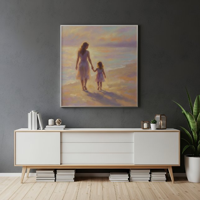 Affiche Œuvre d'art murale mère et fille (Créateur téléchargé)