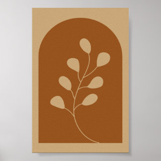 Affiche Œuvre d'art murale minimaliste de feuille botaniqu