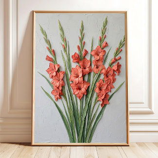 Affiche Œuvre d'art murale minimaliste Gladiolus - Toile d
