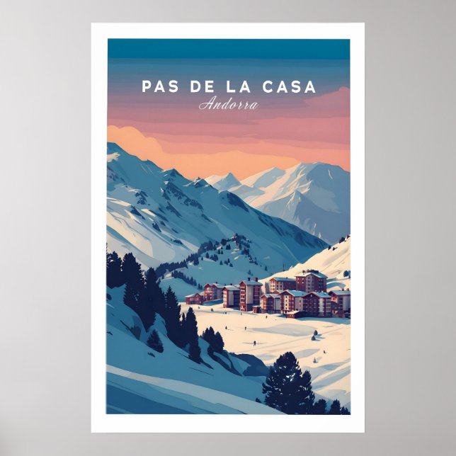Affiche Œuvre d'art murale Pas de la Casa Andorre Impressi (Devant)
