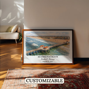 Affiche Œuvre d'art murale personnalisée de Huntington Bea