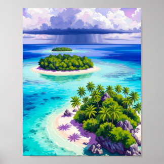 Affiche Œuvre d'art murale. Petites îles