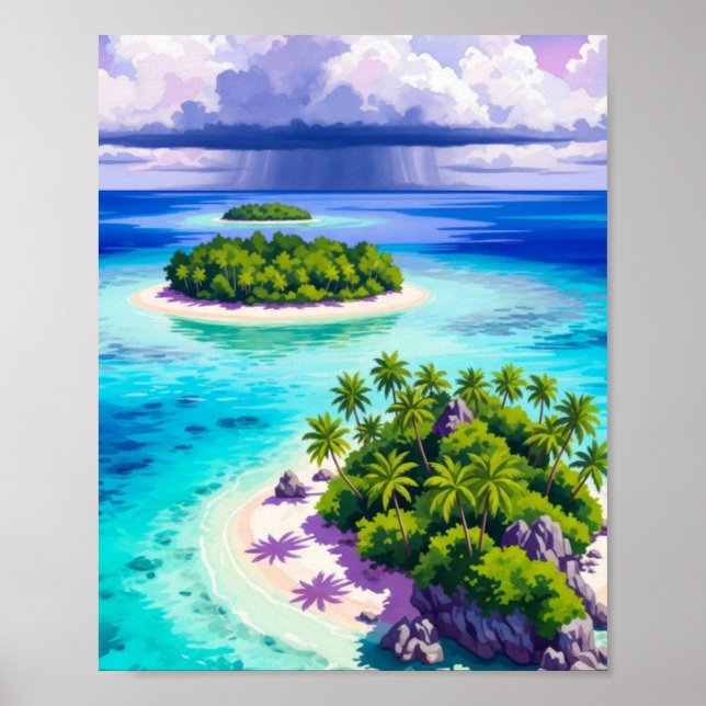 Affiche Œuvre d'art murale. Petites îles (Devant)