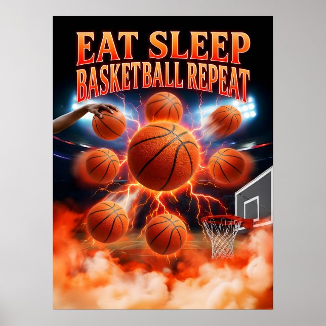 Affiche Œuvre d'art murale pour fan de basket-ball (Devant)