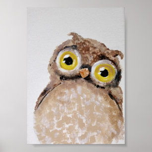 Affiche Œuvre d'art murale pour la nurserie de hibou