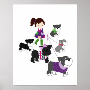 Affiche Œuvre d'art murale pour nurserie Schnauzer