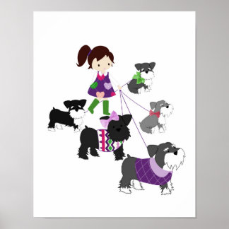 Affiche Œuvre d'art murale pour nurserie Schnauzer
