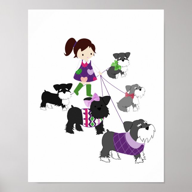 Affiche Œuvre d'art murale pour nurserie Schnauzer (Devant)