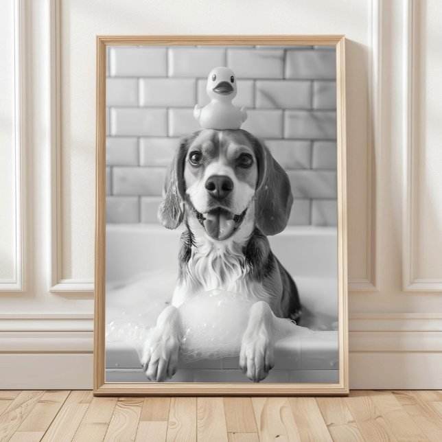Affiche Oeuvre d'art murale pour salle de bain Beagle, Chi (Créateur téléchargé)