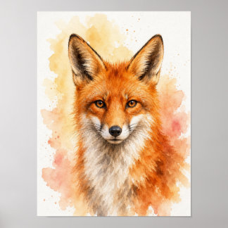 Affiche Œuvre d'art murale renard — Portrait vibrant à l'a