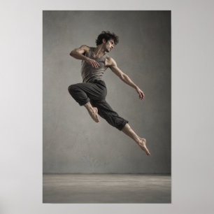 Affiche Œuvre d'art murale représentant un danseur masculi