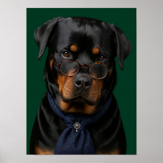 Affiche Œuvre d'art murale Rottweiler — Professeur disting