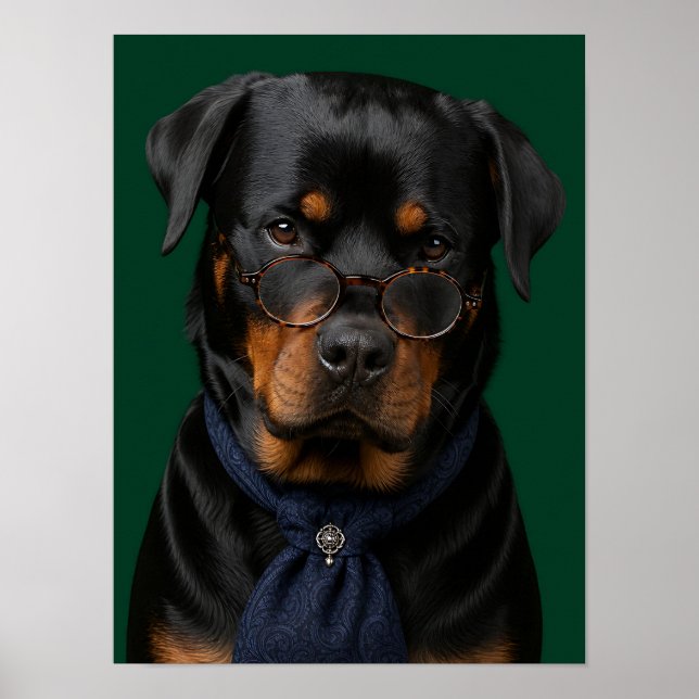 Affiche Œuvre d'art murale Rottweiler — Professeur disting (Devant)