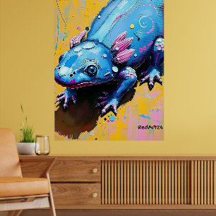 Affiche Œuvre d'art murale salamandre colorée – Amphibiens