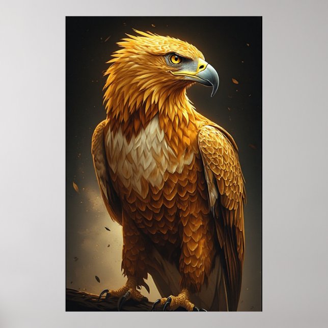 Affiche Œuvre d'art murale sur la faune de l'aigle royal (Devant)