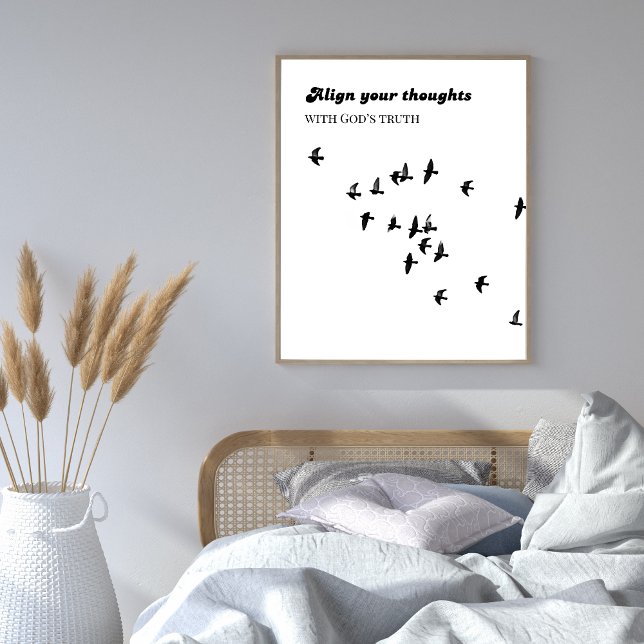 Affiche Œuvre d'art murale sur la mentalité chrétienne – A (Christian wall art to renew your mind and bring God’s peace into your home.)