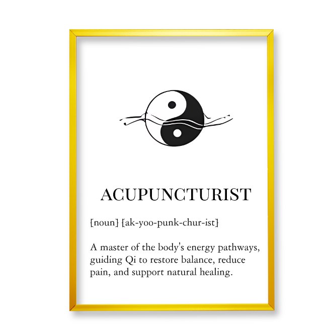 Affiche Œuvre d'art murale sur le flux de Qi pour le burea (Acupucture clinic wall decor art,  acupuncture wall chart)