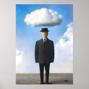 Affiche Œuvre d'art murale surréaliste - Homme sans visage