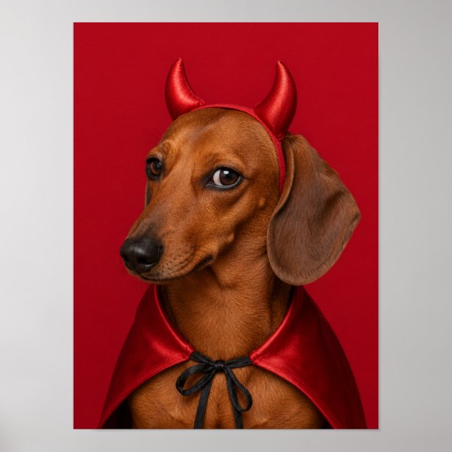 Affiche Œuvre d'art murale teckel — Portrait de l'animal d (Devant)