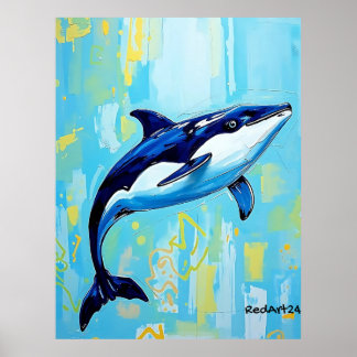 Affiche Œuvre d'art murale Vaquita – Marsouin marin en voi