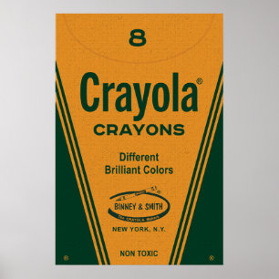 Affiche Œuvre d'art murale vintage boîte de crayons – Typo