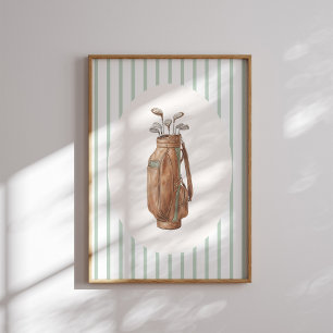 Affiche Œuvre d'art murale vintage sac de golf