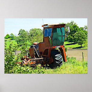 Affiche Œuvre d'art numérique du tracteur du Midwest