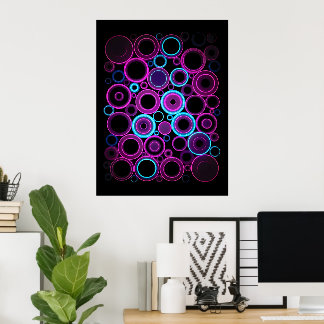 Affiche Œuvre d'art numérique Matrix Synthwave Électrique