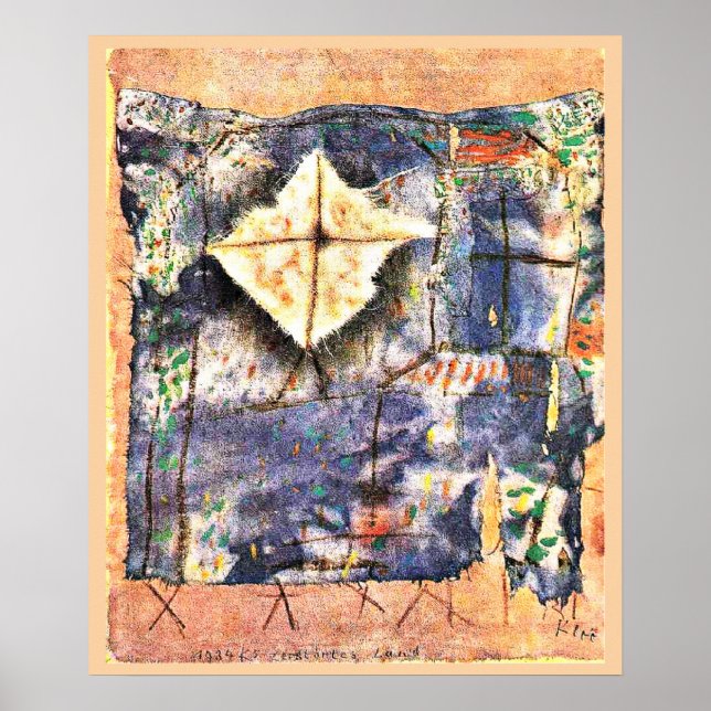Affiche OEuvre d'art Paul Klee, Paysage ravé (Devant)