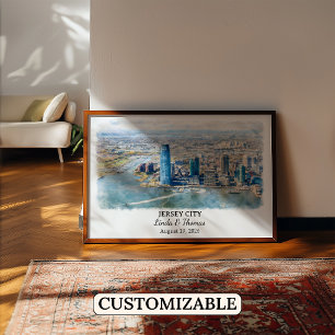 Affiche Œuvre d'art personnalisée pour Jersey City, affich