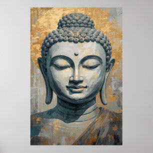 Affiche Œuvre d'art spirituelle de Gautam Bouddha pour les