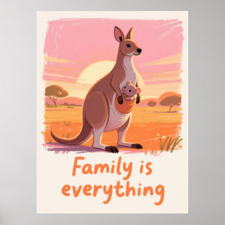 Affiche Œuvre d'art sur le coucher de soleil de la famille