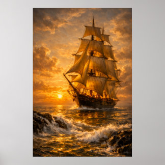 Affiche Œuvre d'art sur le mur de la mer