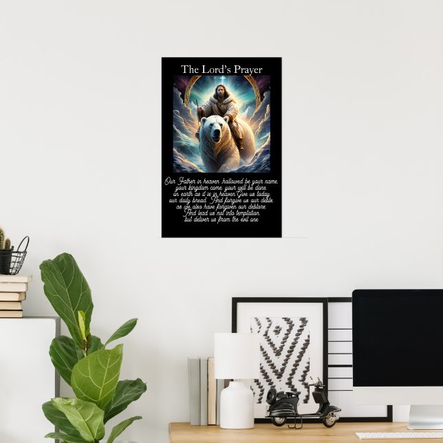 Affiche Œuvre d'art triomphale de la prière du Seigneur da (Bureau à domicile)