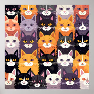 Affiche Oeuvre d'art vif avec P jaune, noir et blanc