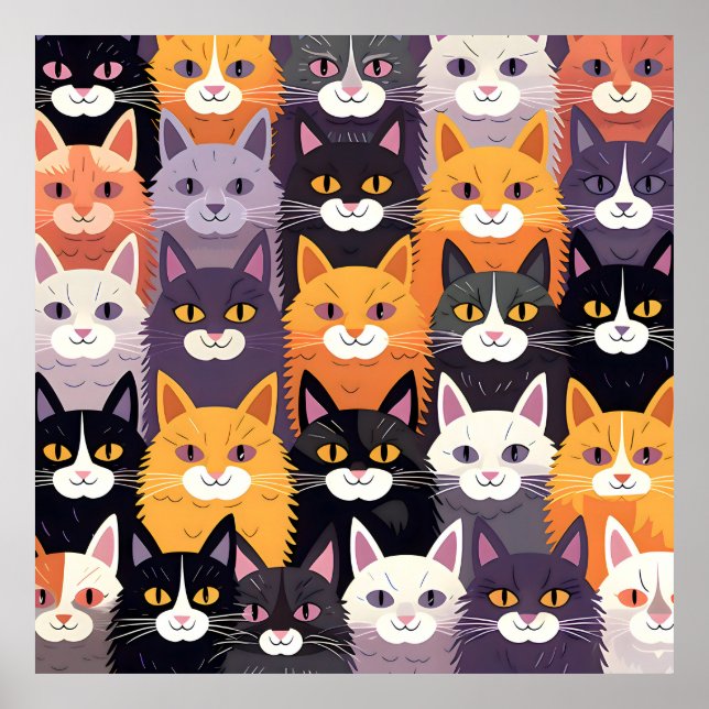 Affiche Oeuvre d'art vif avec P jaune, noir et blanc (Devant)