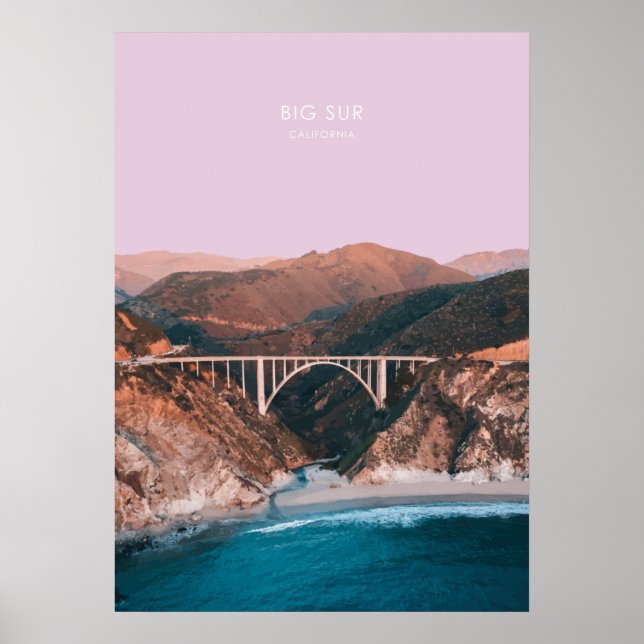 Affiche Oeuvre d'artisanat de voyage de Big Sur, Californi (Devant)