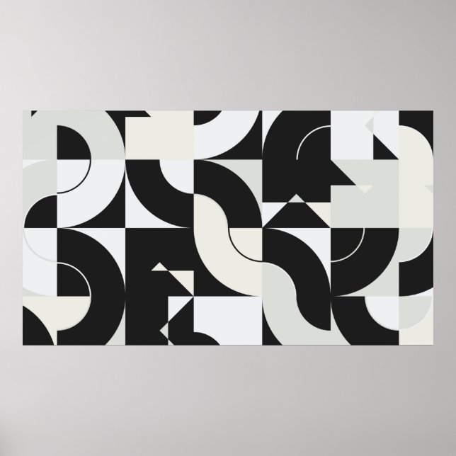 Affiche OEuvre de composition Bauhaus réalisée avec l'ele  (Devant)