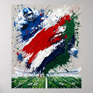 Affiche Oeuvre de football Abstraite