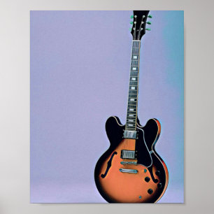 Affiche oeuvre de guitare vintage