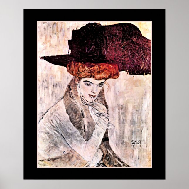 Affiche Oeuvre de Gustav Klimt, Cabine de Der Schwarze (Devant)